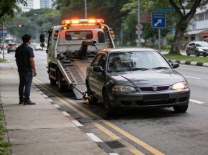 Breakdown towing Singapore for a car with roadside problems