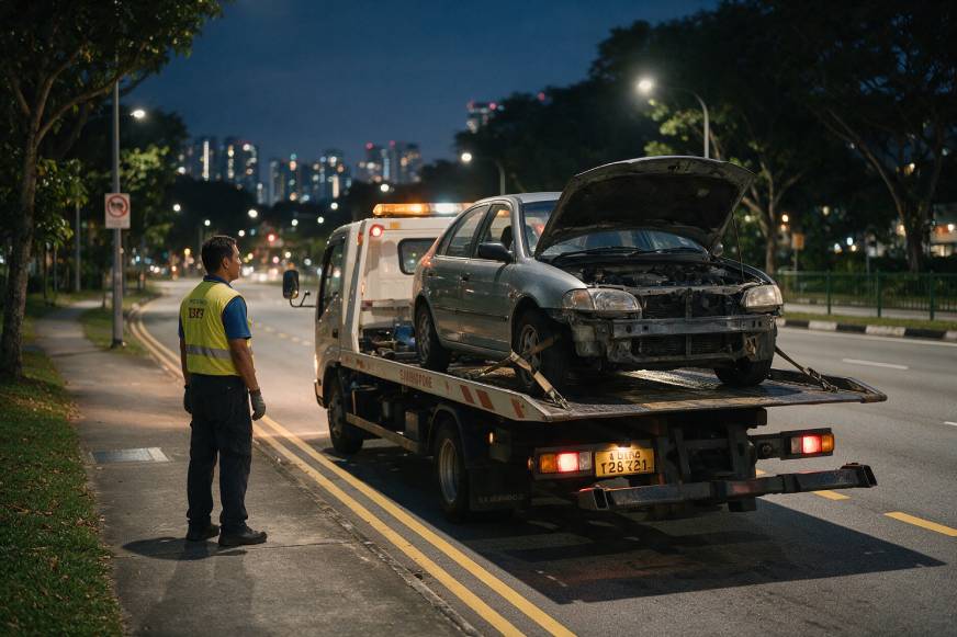Breakdown towing Singapore for weekend roadside emergency